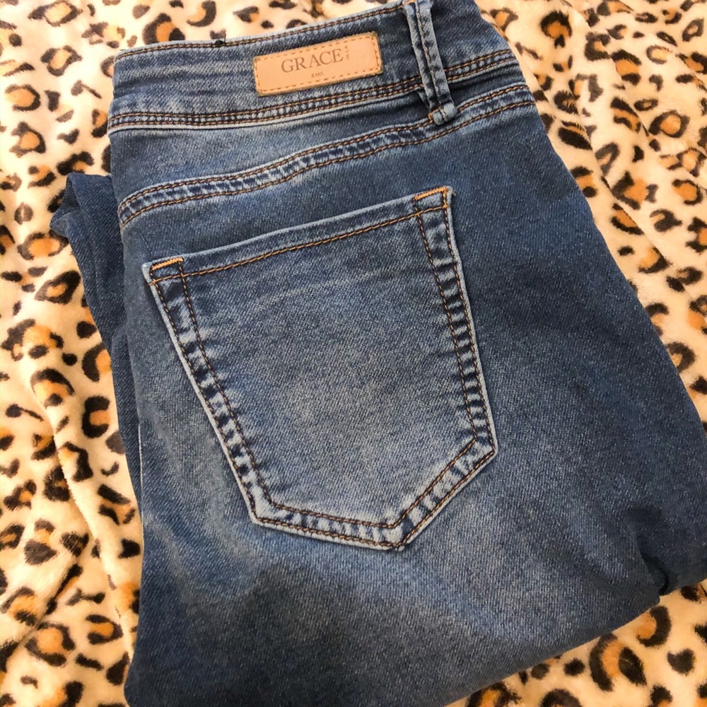 GRACE Flared Blue Jeans